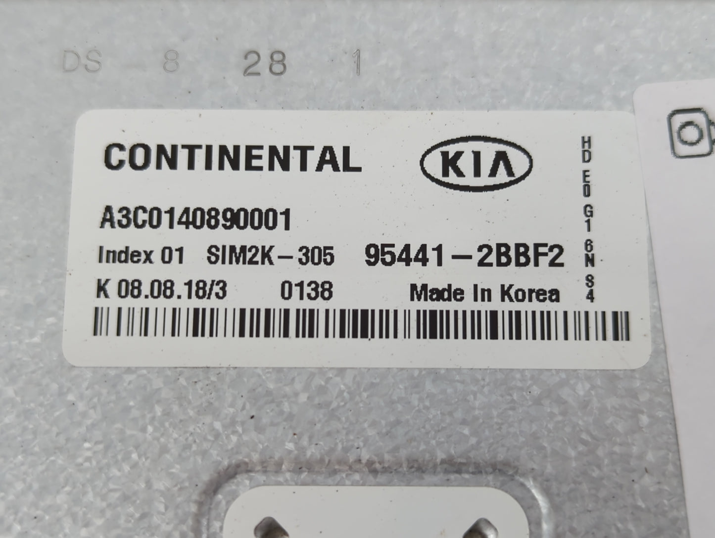 2018-2020 Kia Niro PCM Engine Control Computer ECU ECM PCU OEM P/N:95441-2BBF2 Fits Fits 2018 2019 2020 OEM Used Auto Parts
