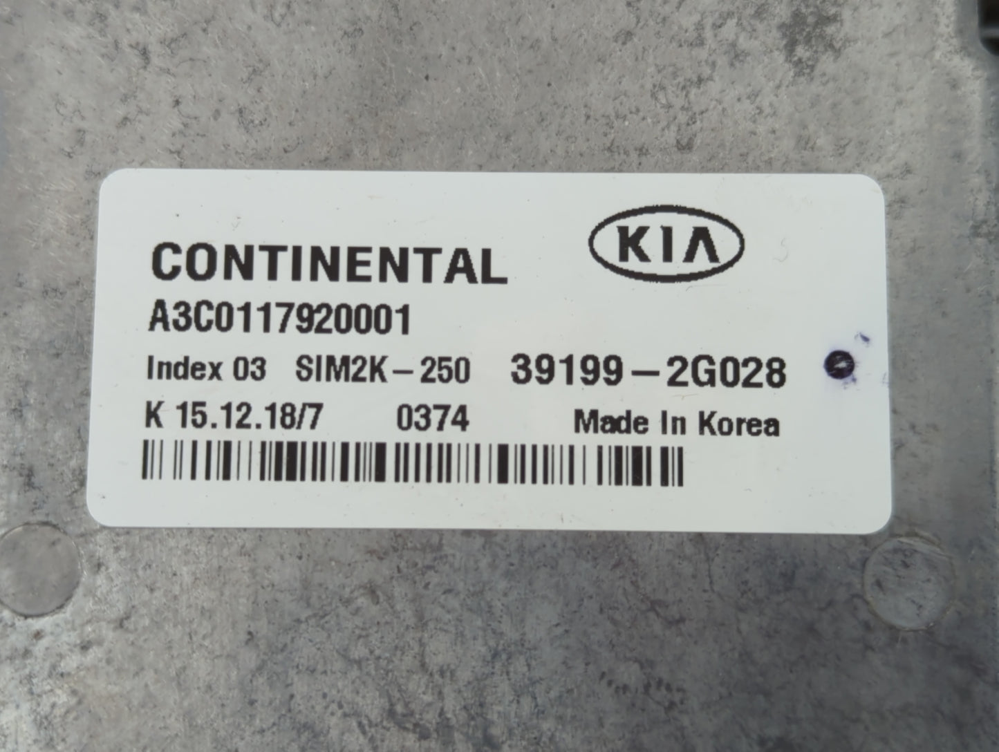 2019-2020 Kia Optima PCM Engine Control Computer ECU ECM PCU OEM P/N:39199-2G028 Fits Fits 2019 2020 OEM Used Auto Parts - O