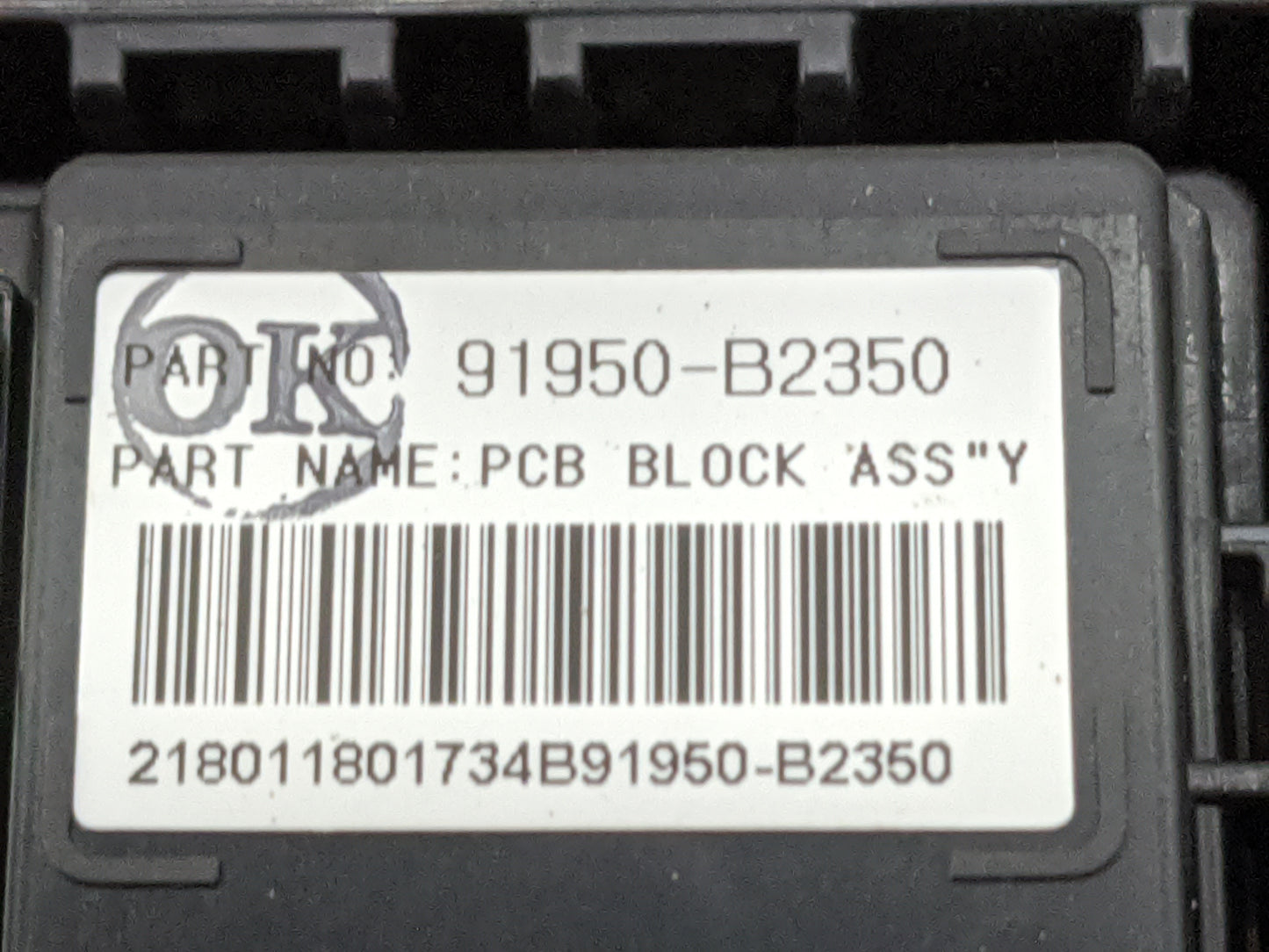 2017-2019 Kia Soul Fusebox Fuse Box Panel Relay Module P/N:91950-B2350 Fits Fits 2017 2018 2019 OEM Used Auto Parts - Oemuse
