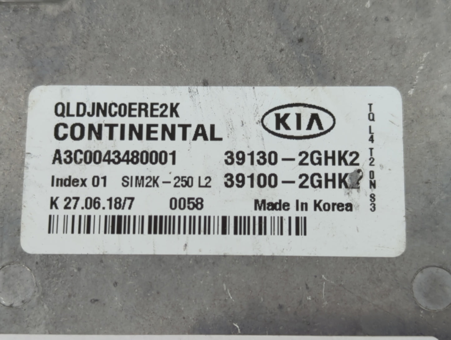 2017-2019 Kia Sportage PCM Engine Control Computer ECU ECM PCU OEM P/N:39100-2GHK2 39130-2GHK2 Fits Fits 2017 2018 2019 OEM