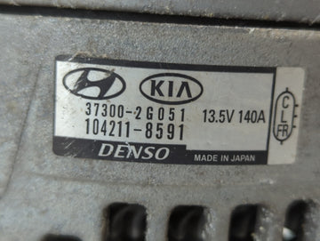 2017-2021 Kia Sportage Alternator Replacement Generator Charging Assembly Engine OEM P/N:104211-8591 37300-2G051 Fits OEM Used Auto Parts