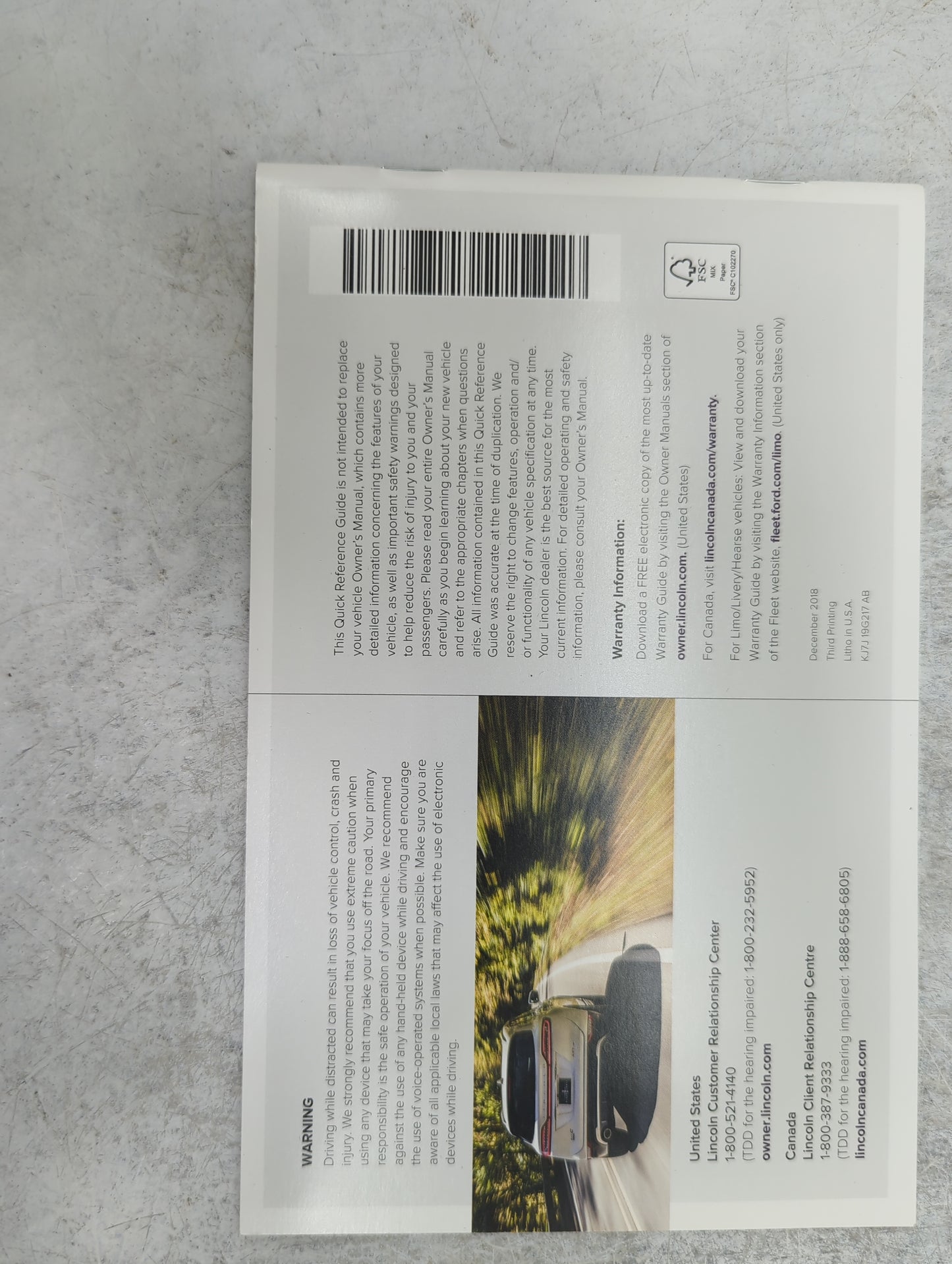 2019 Lincoln Mkc Owners Manual Book Guide P/N:KJ7J 19A321 AB KJ7J-19A321-AB OEM Used Auto Parts - Oemusedautoparts1.com