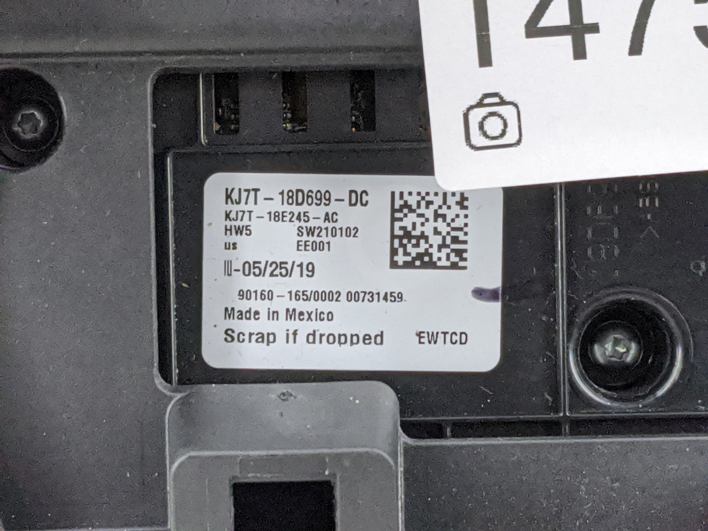 2019 Lincoln Mkc Climate Control Module Temperature AC/Heater Replacement P/N:KJ7T-18D699-DC KJ7T-18E245-AC Fits OEM Used Au