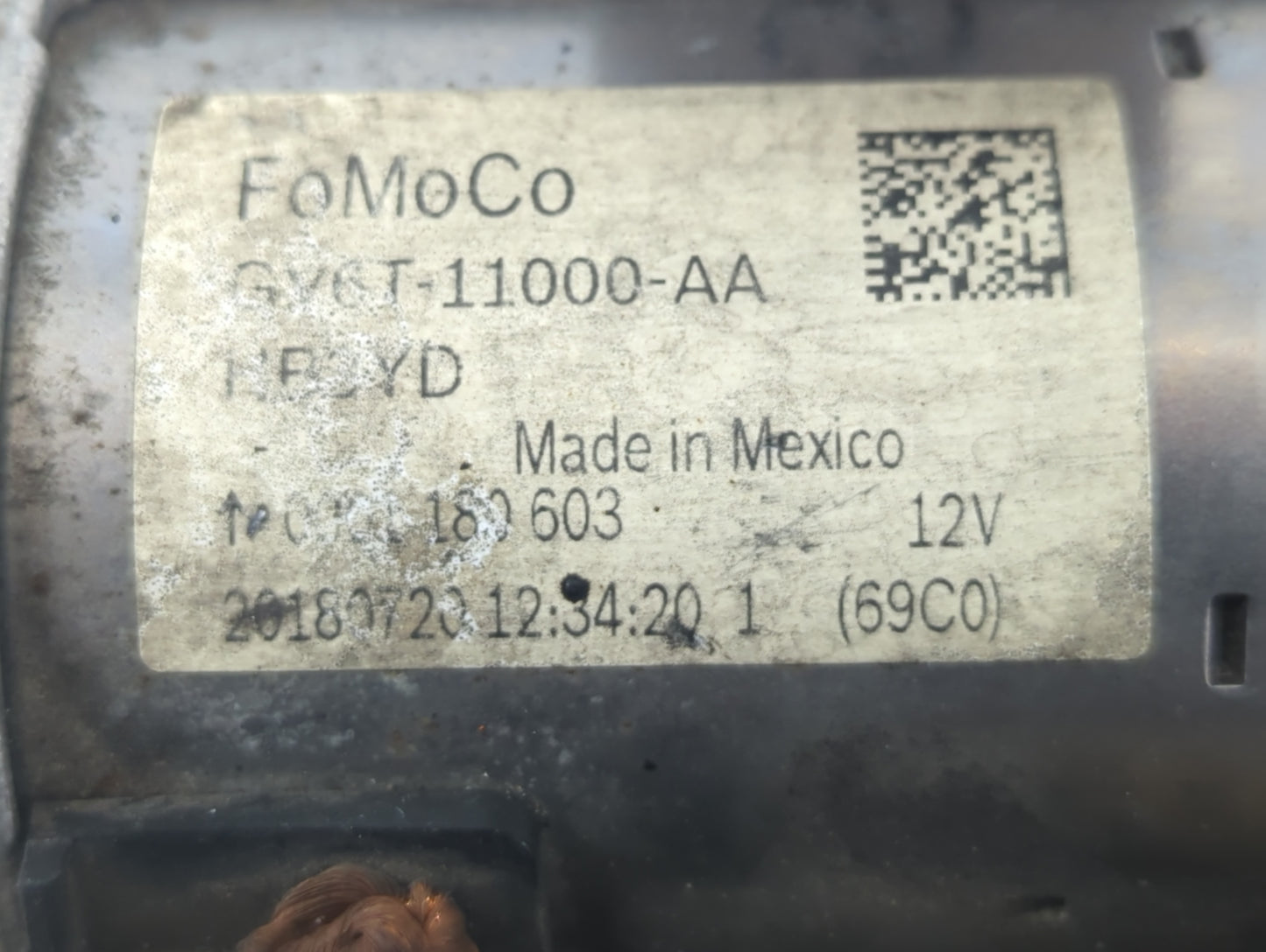 2017-2019 Lincoln Mkc Car Starter Motor Solenoid OEM P/N:GV6T-11000-AA Fits Fits 2017 2018 2019 2020 2021 2022 OEM Used Auto