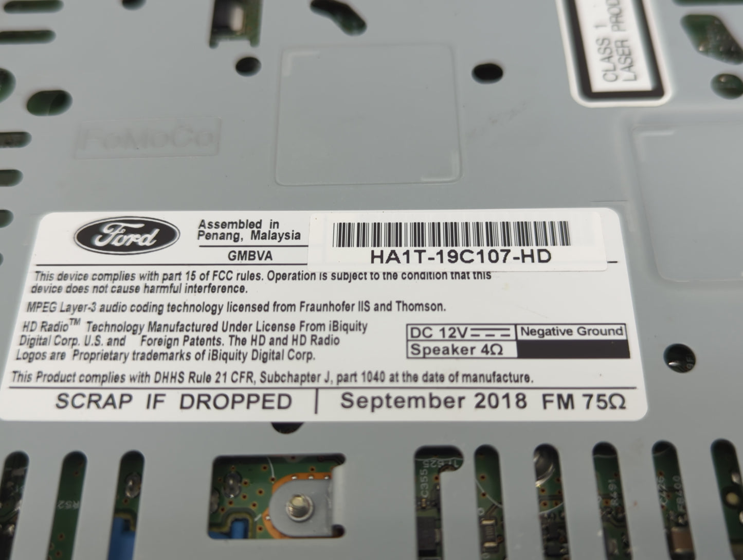 2019-2020 Lincoln Nautilus Radio AM FM Cd Player Receiver Replacement P/N:HA1T-19C107-HD Fits Fits 2019 2020 OEM Used Auto P