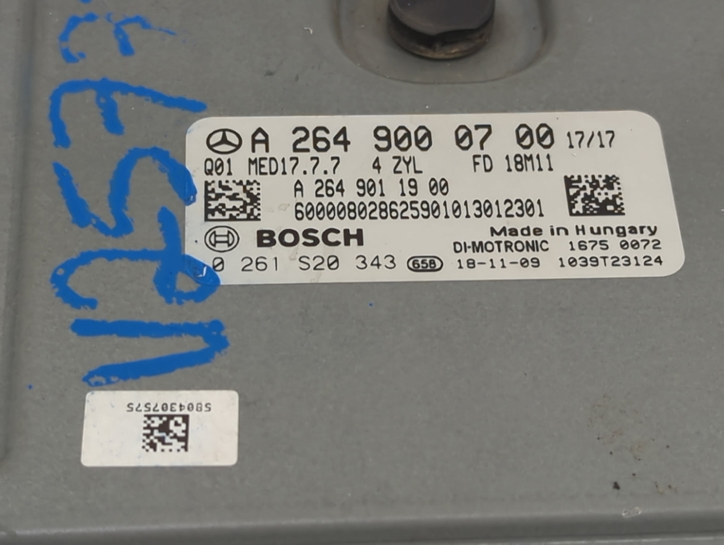 2019 Mercedes-Benz Cclass PCM Engine Control Computer ECU ECM PCU OEM P/N:A2649000700 A2649011900, 0261S20343 Fits Fits 2020