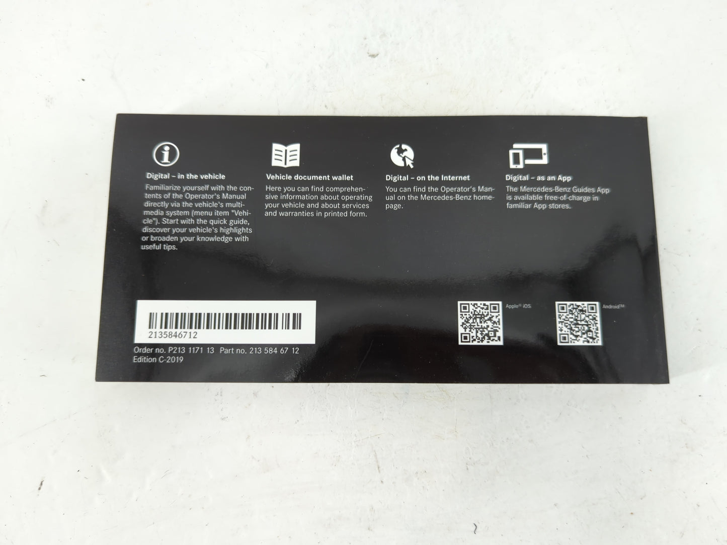 2019 Mercedes-Benz E350 Owners Manual Book Guide P/N:213 584 67 12 OEM Used Auto Parts - Oemusedautoparts1.com