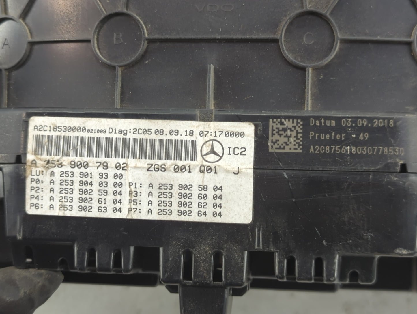 2019 Mercedes-Benz Glc300 Instrument Cluster Speedometer Gauges P/N:A2539007902 A2C18530000, A2C8756180307785, A2539019300 F