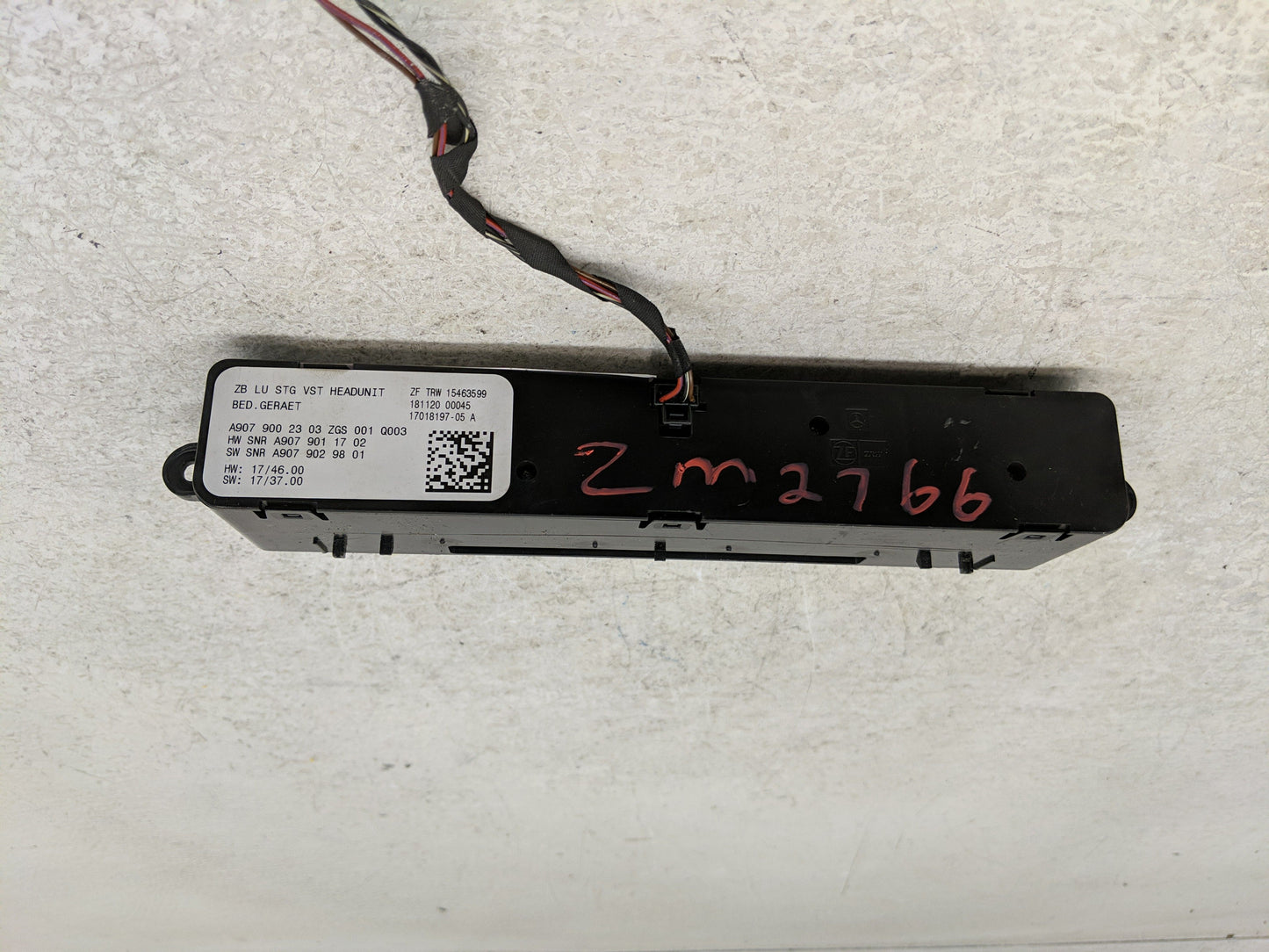 2019 Mercedes-benz Sprinter Radio Control Panel - Oemusedautoparts1.com