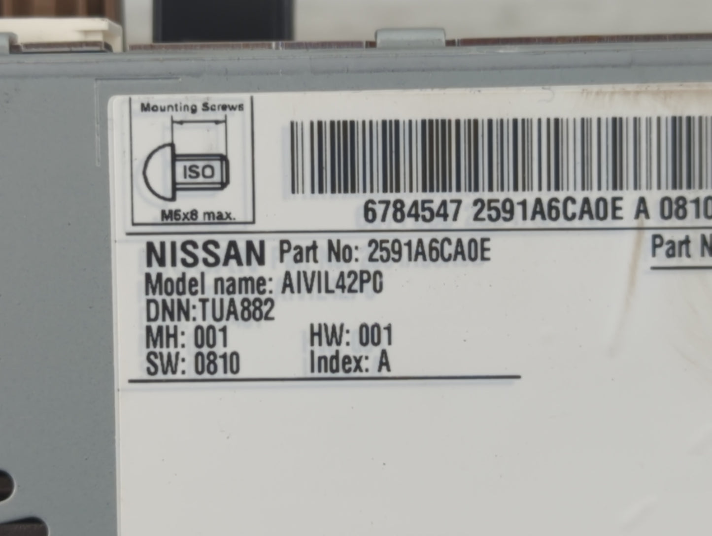 2019 Nissan Altima Radio AM FM Cd Player Receiver Replacement P/N:2591A6A0E Fits OEM Used Auto Parts - Oemusedautoparts1.com