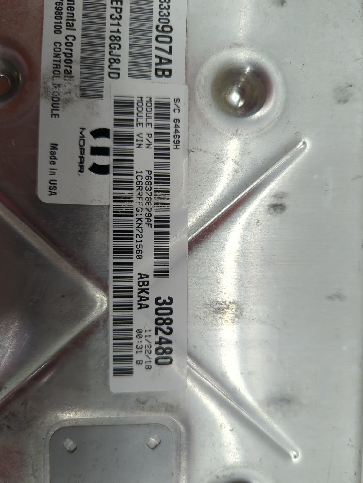 2019 Ram 1500 PCM Engine Control Computer ECU ECM PCU OEM P/N:P68330907AB 68330907AB, T00EP3118GJ8JD, P68376E79AF, 68376E79A