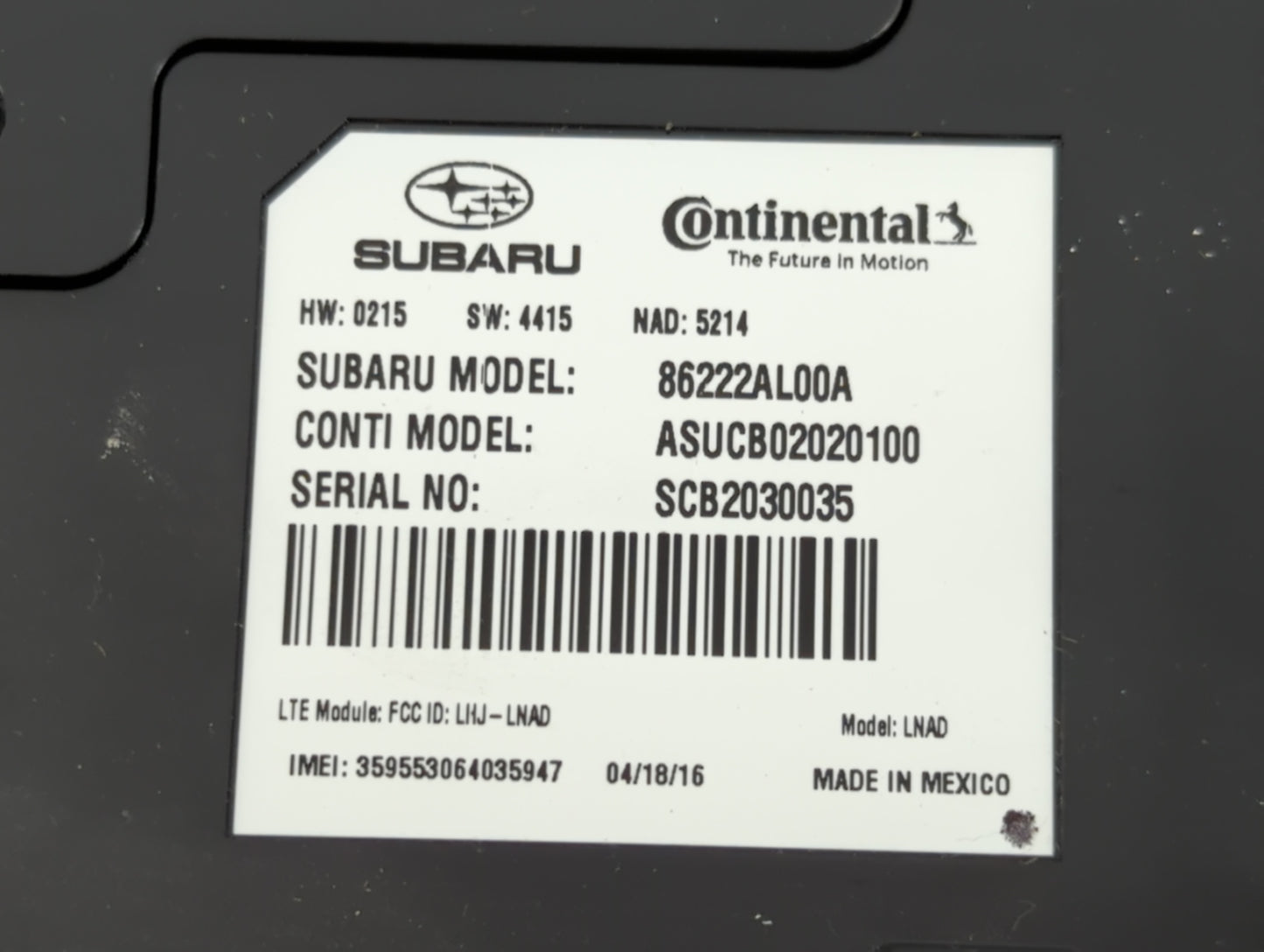 2019 Subaru Legacy Radio AM FM Cd Player Receiver Replacement P/N:86222AL00A Fits OEM Used Auto Parts - Oemusedautoparts1.co
