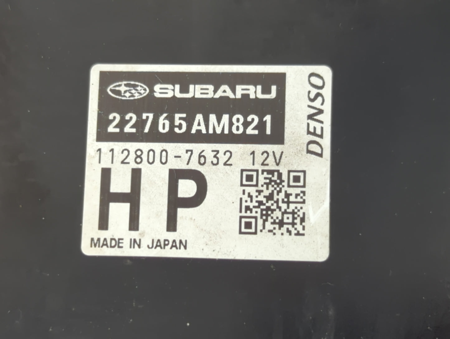 2019 Subaru Xv PCM Engine Control Computer ECU ECM PCU OEM P/N:22765AM821 Fits OEM Used Auto Parts - Oemusedautoparts1.com