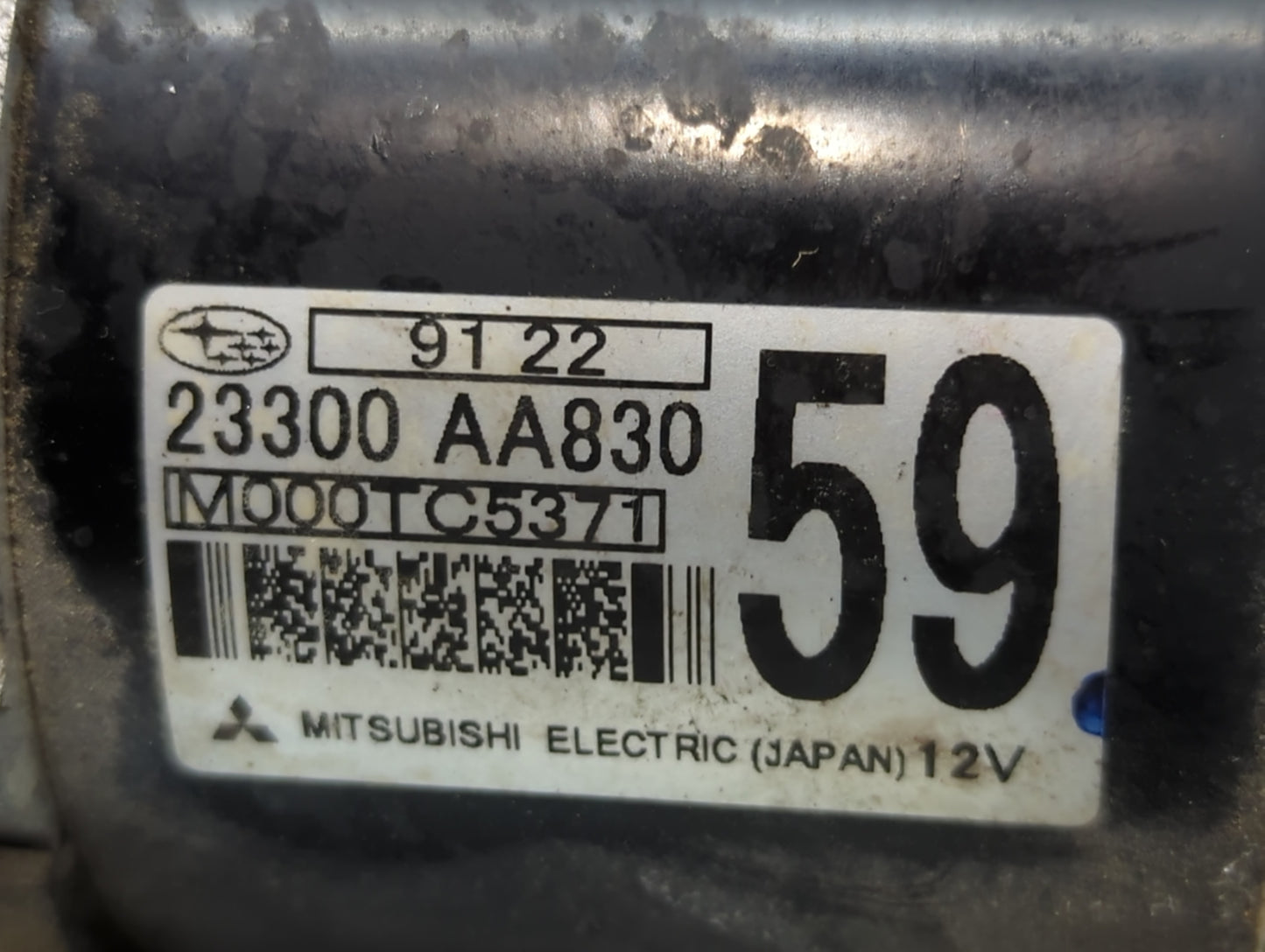 2019 Subaru Xv Car Starter Motor Solenoid OEM P/N:M000TC5371 23300 AA830 Fits OEM Used Auto Parts - Oemusedautoparts1.com