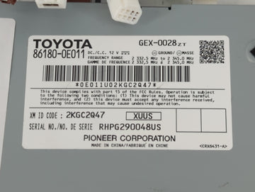 2014-2019 Toyota Highlander Am Fm Cd Player Radio Receiver
