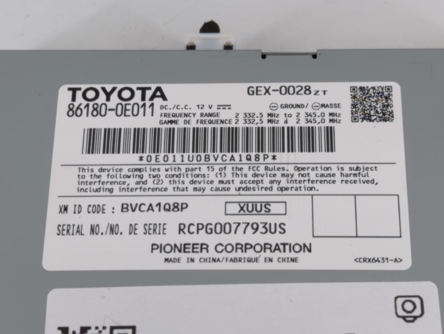 2018-2022 Toyota Tacoma Am Fm Cd Player Radio Receiver - Oemusedautoparts1.com