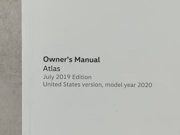 2019 Volkswagen Atlas Owners Manual Book Guide P/N:3CN012723SD 3CN 012 723 SD OEM Used Auto Parts
