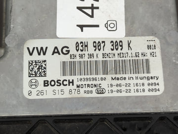2018-2022 Volkswagen Atlas PCM Engine Control Computer ECU ECM PCU OEM P/N:03H 907 309 K 0 261 S15 878 Fits OEM Used Auto Parts