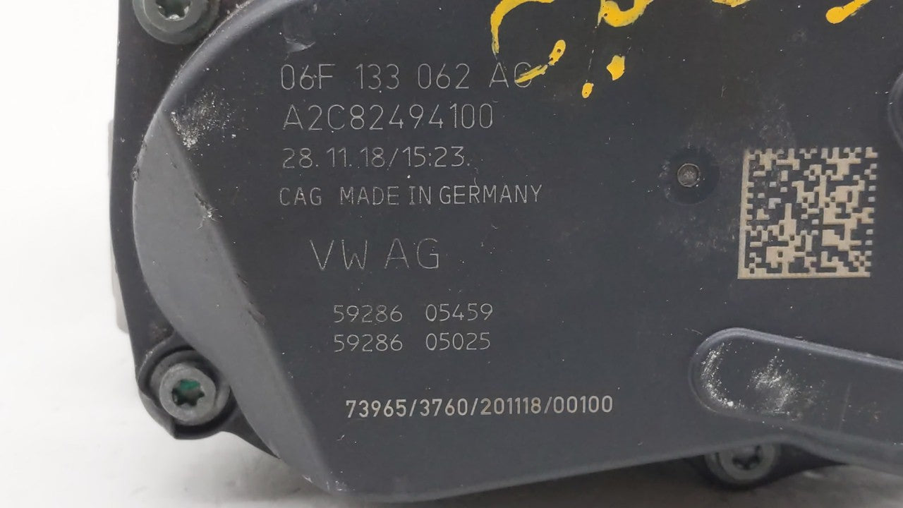 2019 Volkswagen Gli Throttle Body P/N:06F 133 062 AC Fits OEM Used Auto Parts - Oemusedautoparts1.com