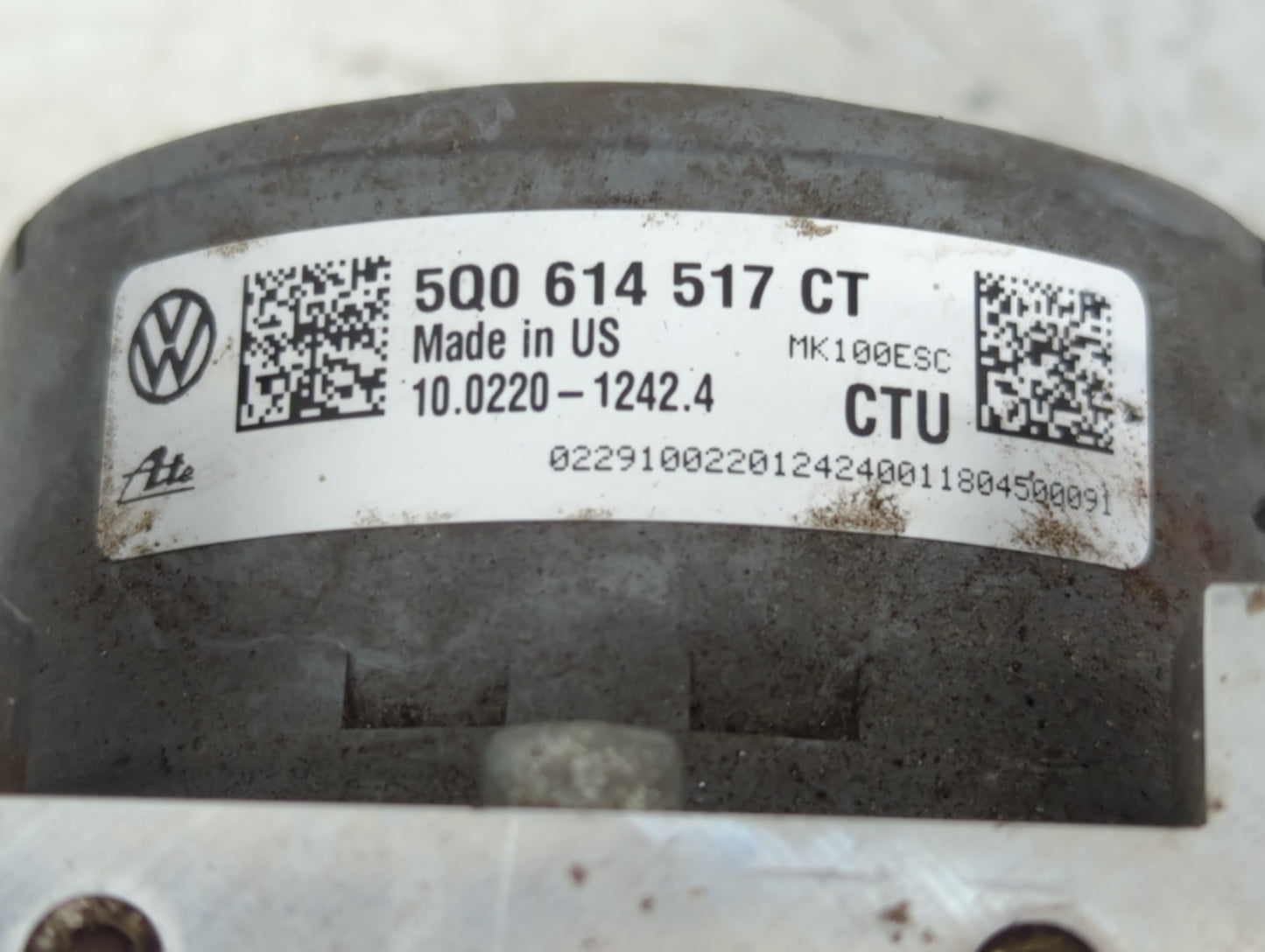 2019 Volkswagen Jetta ABS Pump Control Module Replacement P/N:5Q0 614 517 CT Fits OEM Used Auto Parts - Oemusedautoparts1.co