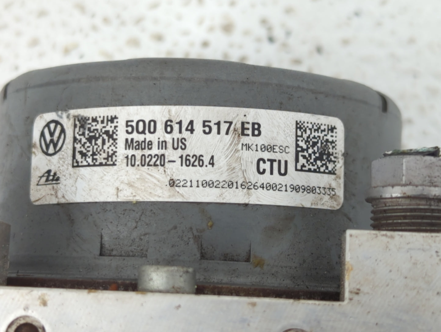 2019 Volkswagen Jetta ABS Pump Control Module Replacement P/N:5Q0 614 517 EB 5Q0 614 517 DG, 5Q0 614 517 DN, 5Q0 614 517 CT