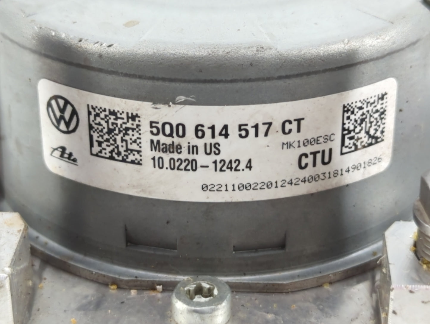 2019 Volkswagen Jetta ABS Pump Control Module Replacement P/N:5Q0 614 517 EB 5Q0 614 517 DG, 5Q0 614 517 DN, 5Q0 614 517 CT