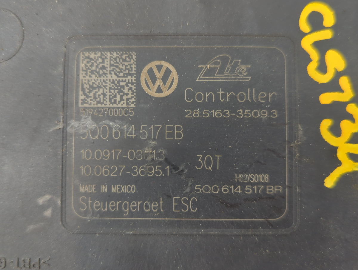 2019 Volkswagen Jetta Anti-Lock Brake ABS Pump Module Actuator OEM P/N:5Q0 614 517 EB Fits OEM Used Auto Parts - Oemusedauto