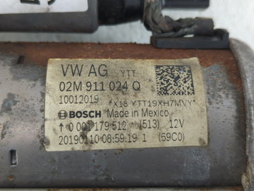 2018-2022 Volkswagen Tiguan Car Starter Motor Solenoid OEM P/N:02M 911 024 Q 02M 911 022 F Fits Fits 2018 2019 2020 2021 2022 OEM Used Auto Parts