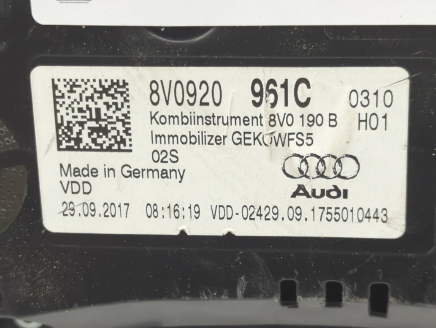 2020 Audi A3 Instrument Cluster Speedometer Gauges P/N:8V0920 Fits OEM Used Auto Parts - Oemusedautoparts1.com