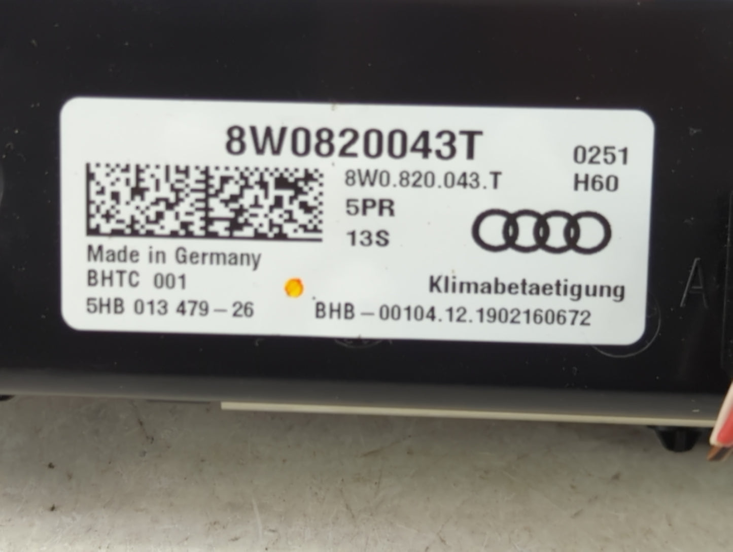 2020 Audi A5 Climate Control Module Temperature AC/Heater Replacement P/N:8W0820043T Fits OEM Used Auto Parts - Oemusedautop