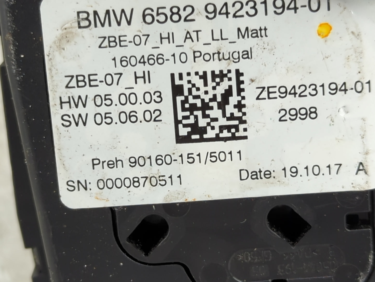 2020 Bmw 330i Radio AM FM Cd Player Receiver Replacement P/N:65829423194-01 ZE9423194-01, ZBE-07_HI Fits OEM Used Auto Parts