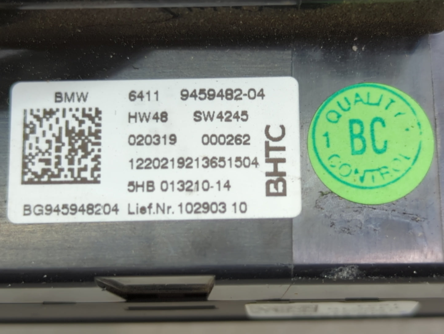 2020 Bmw 340i Climate Control Module Temperature AC/Heater Replacement P/N:9459482-04 216 510-06 Fits Fits 2019 OEM Used Aut