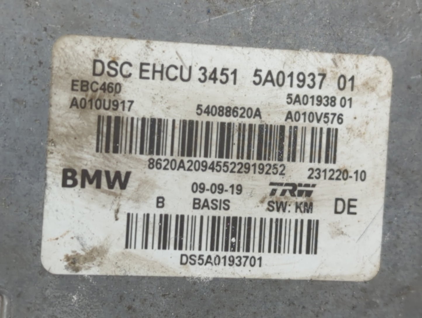 2020 Bmw M550i ABS Pump Control Module Replacement P/N:DSC EHCU 3451 5A01937 01 5A01938 01, 54088620A, A010U917, A010V576 Fi