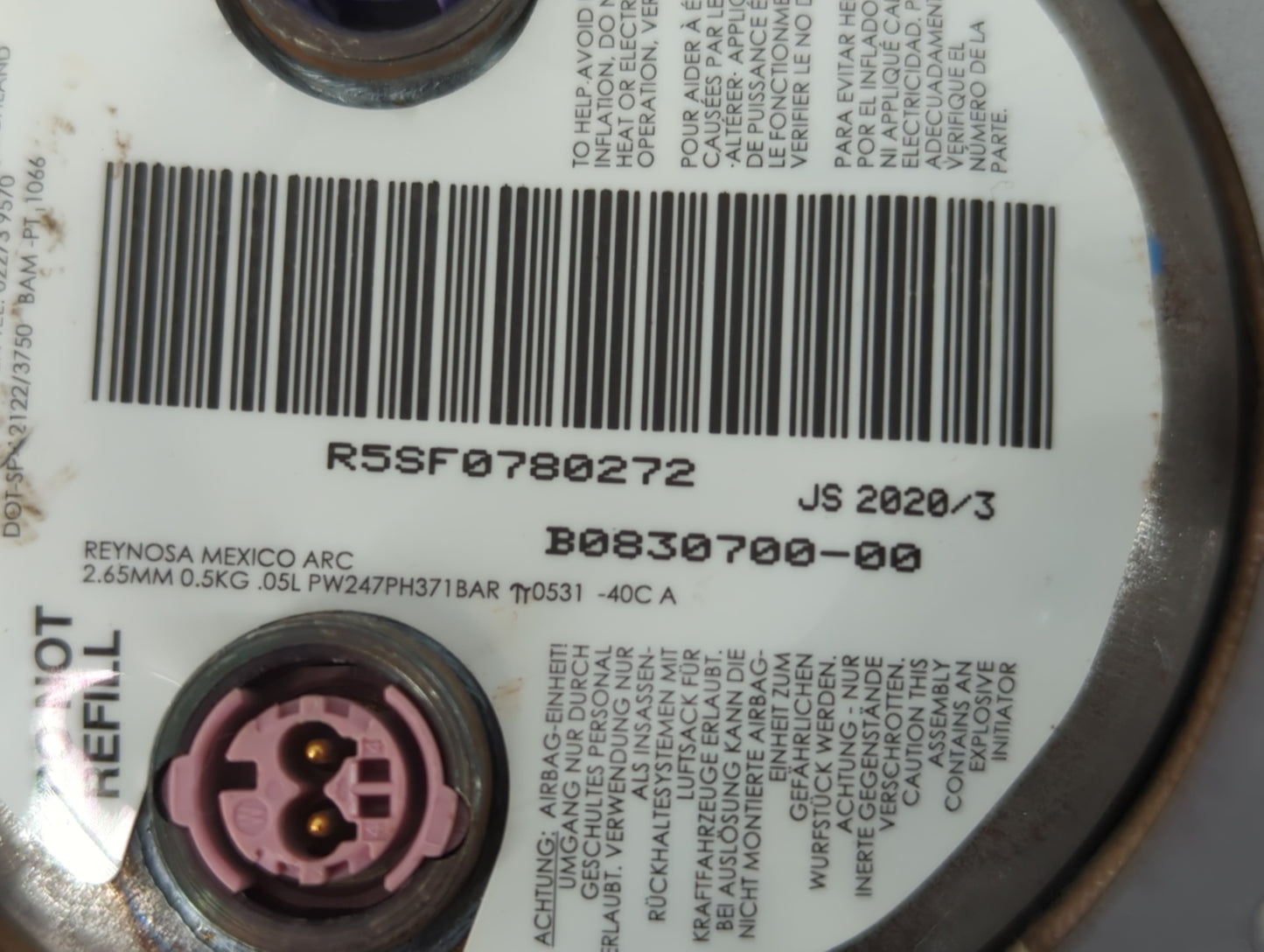 2018-2020 Buick Enclave Air Bag Driver Left Steering Wheel Mounted P/N:R5SF0780272 Fits Fits 2017 2018 2019 2020 OEM Used Au