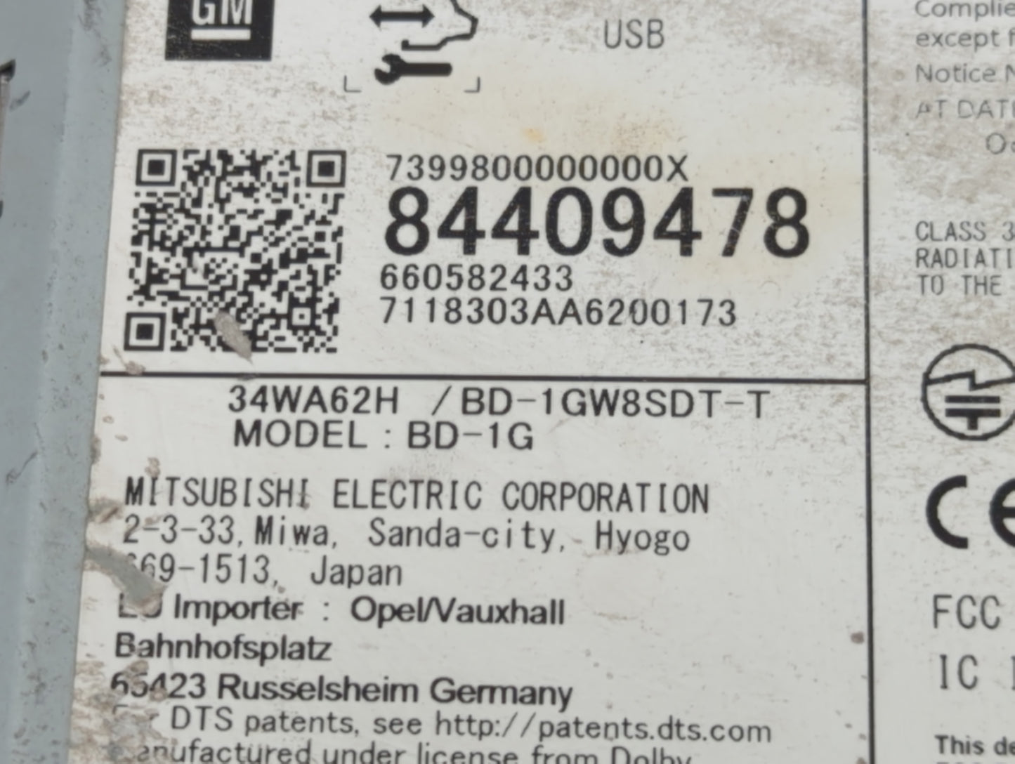 2018-2020 Cadillac Escalade Radio AM FM Cd Player Receiver Replacement P/N:84409478 Fits Fits 2018 2019 2020 OEM Used Auto P