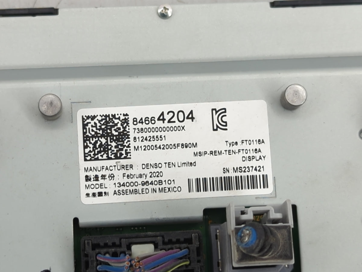 2019-2020 Chevrolet Camaro Information Radio Display Screen 1453252 - Oemusedautoparts1.com