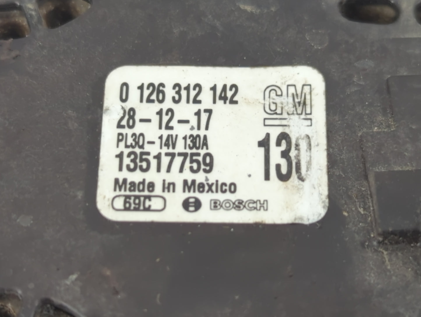 2018-2022 Chevrolet Equinox Alternator Replacement Generator Charging Assembly Engine OEM P/N:126 312 168 Fits OEM Used Auto