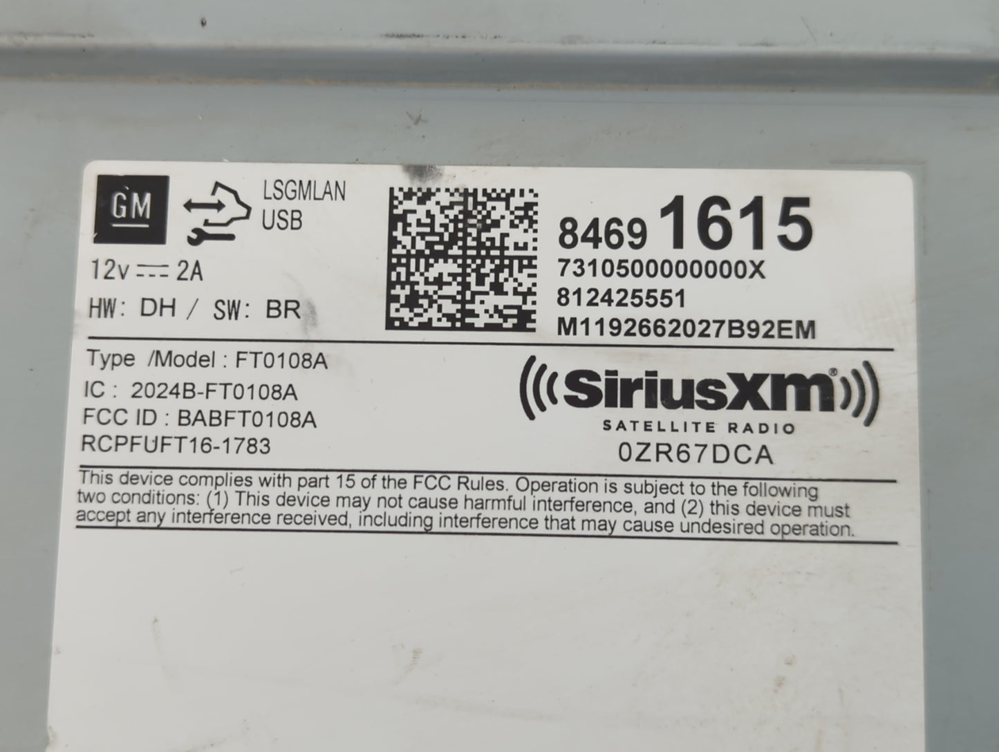 2019-2021 Chevrolet Malibu Radio AM FM Cd Player Receiver Replacement P/N:84691615 Fits Fits 2019 2020 2021 OEM Used Auto Pa