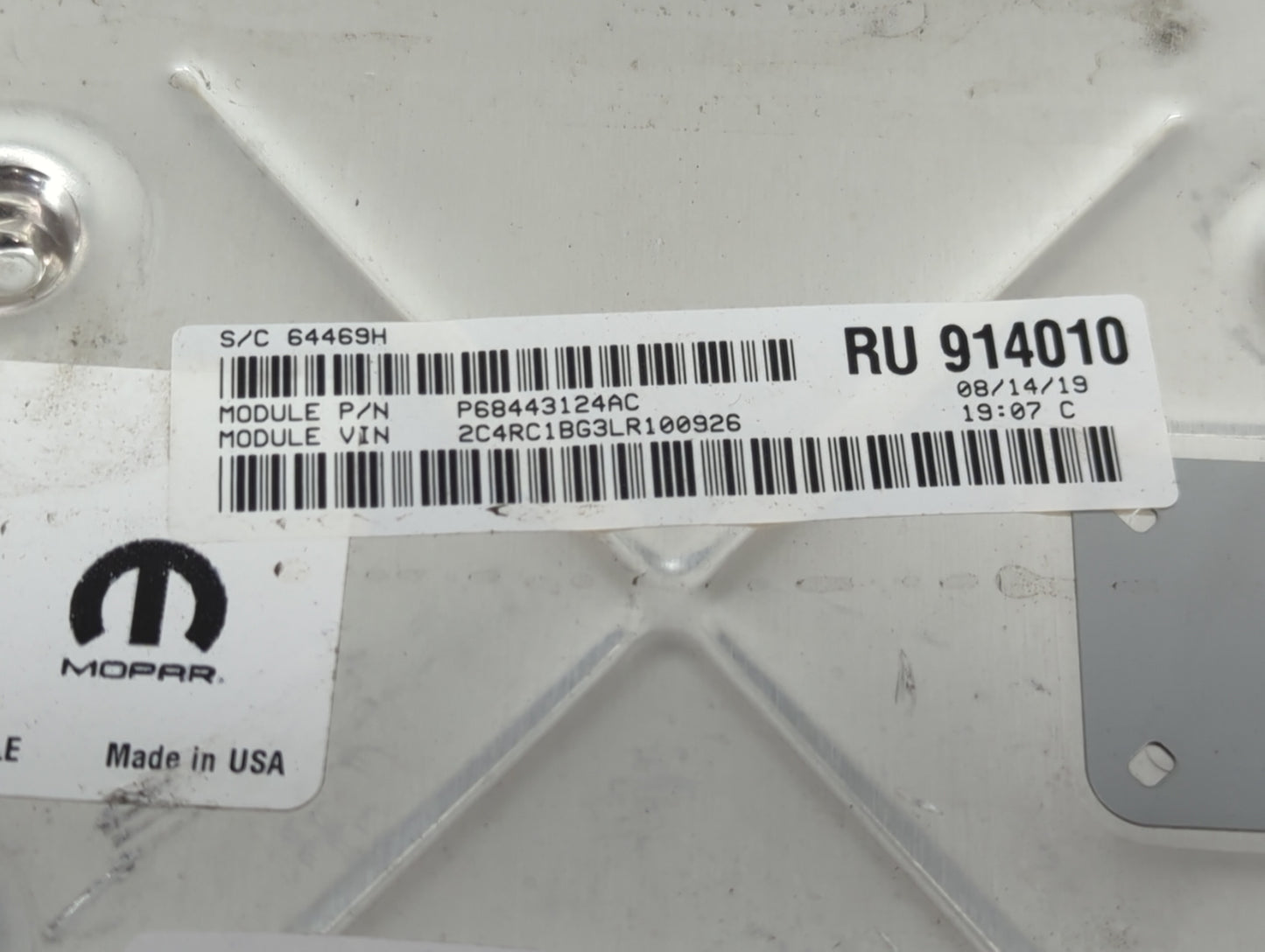 2020-2022 Chrysler Pacifica PCM Engine Control Computer ECU ECM PCU OEM P/N:P68443124AC P68434928AA Fits Fits 2020 2021 2022