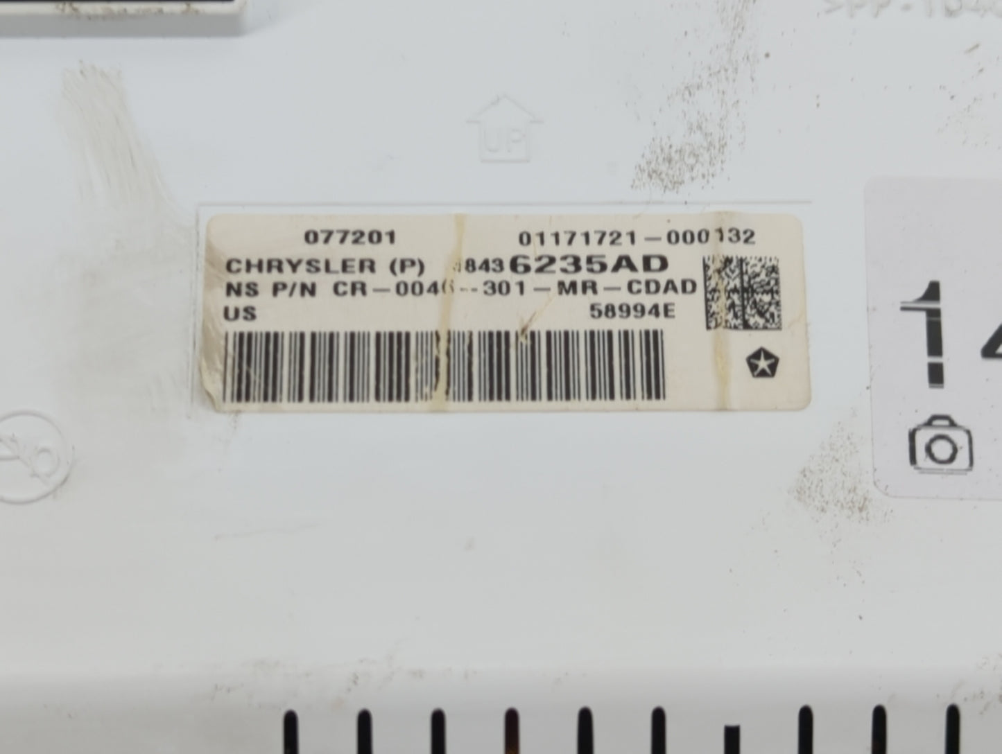 2020 Chrysler Voyager Instrument Cluster Speedometer Gauges P/N:68436235AD CR-0046-301-MR-CDAD Miles:157K Fits OEM Used Auto