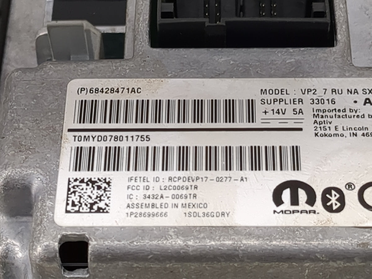 2020-2021 Chrysler Voyager Information Radio Display Screen 1491319 - Oemusedautoparts1.com