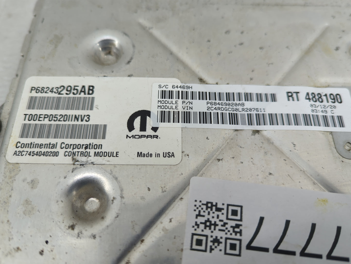 2020 Dodge Caravan PCM Engine Control Computer ECU ECM PCU OEM P/N:P68243295AB P68469020AB, A2C7454040200, RT488190 Fits OEM
