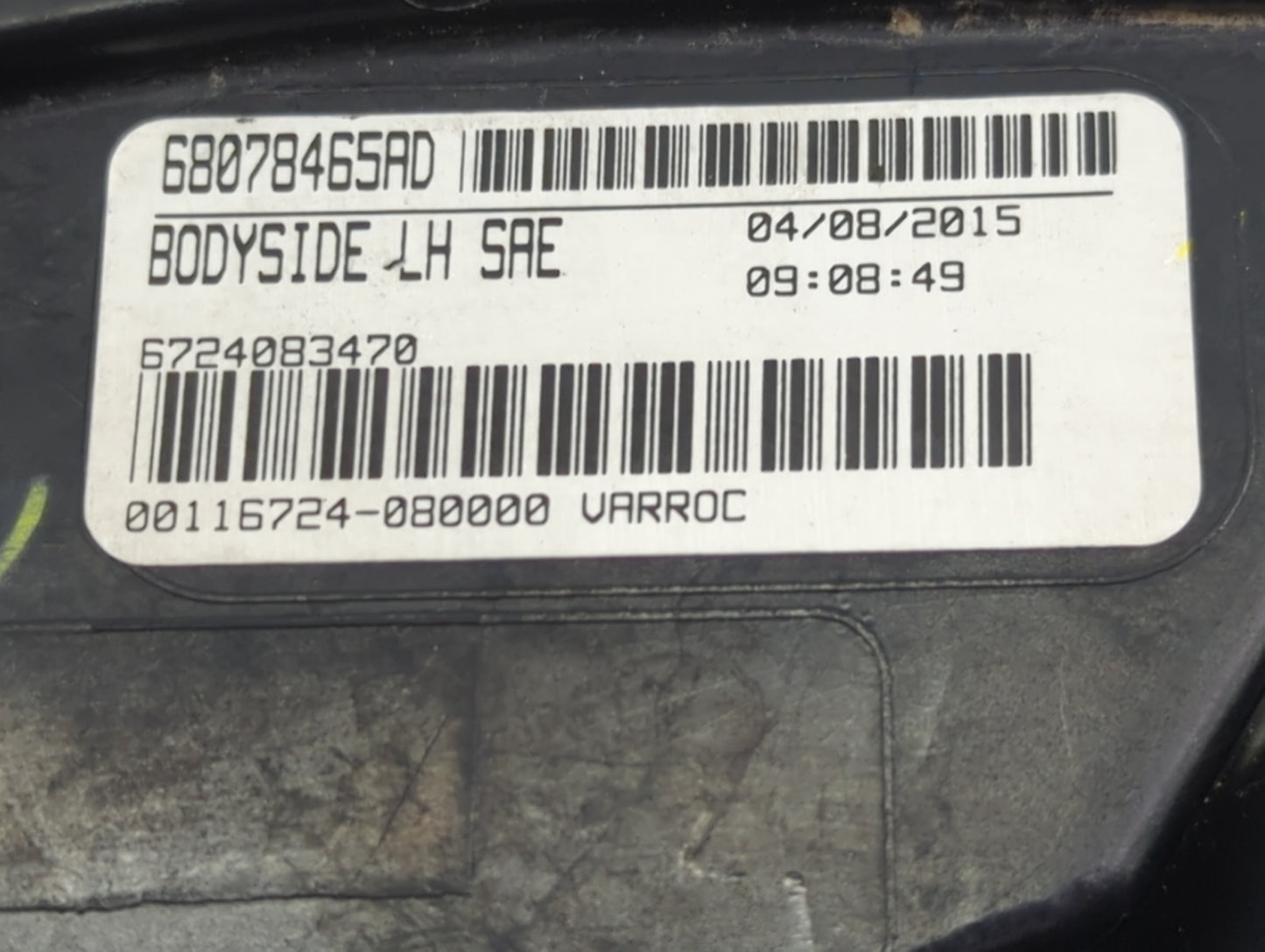 2020 Dodge Journey Tail Light Assembly Driver Left OEM P/N:68078465AD Fits OEM Used Auto Parts - Oemusedautoparts1.com