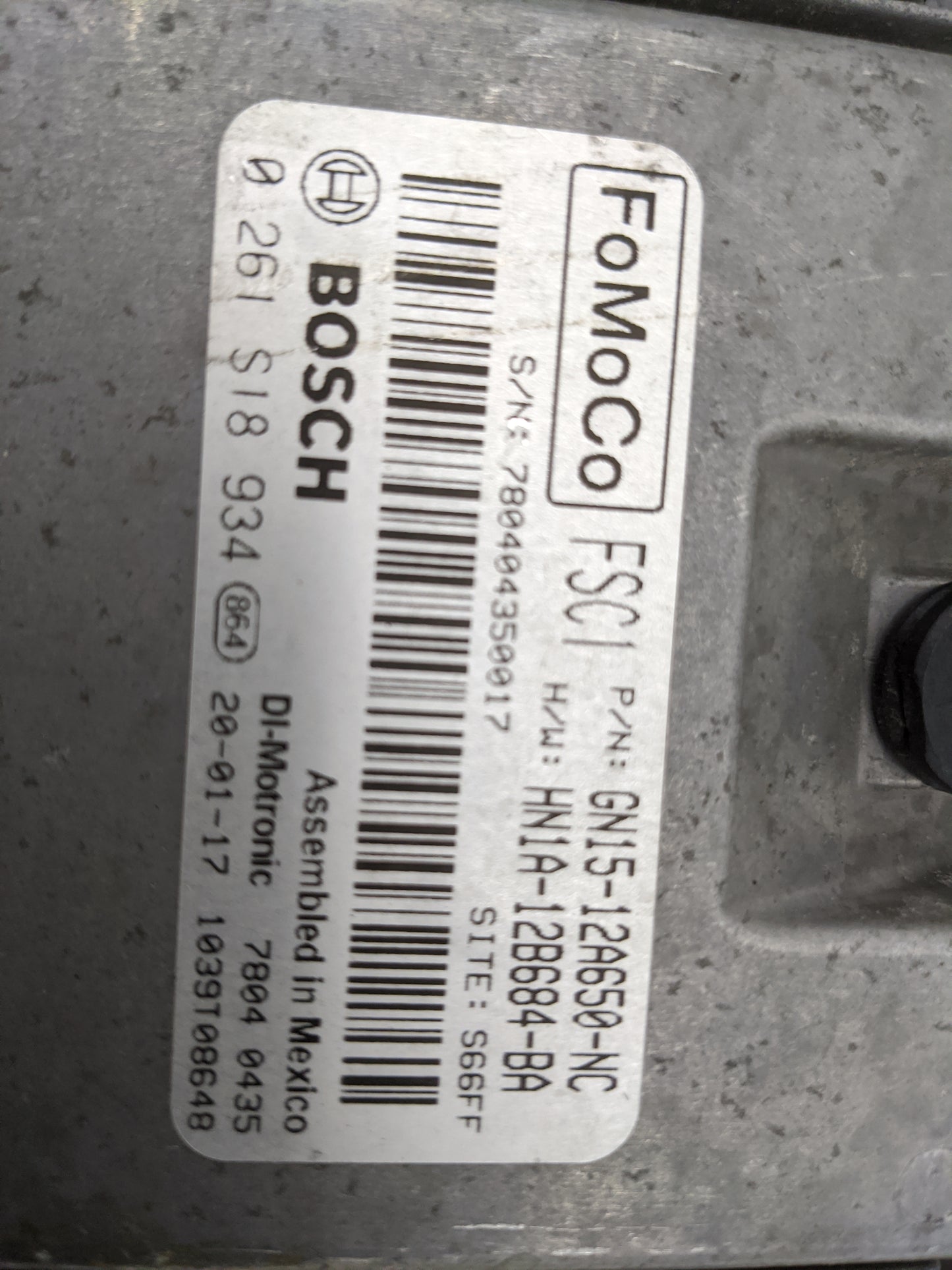 2018-2022 Ford Ecosport PCM Engine Control Computer ECU ECM PCU OEM P/N:GN15-12A650-NC HN1A-12B684-BA Fits OEM Used Auto Par