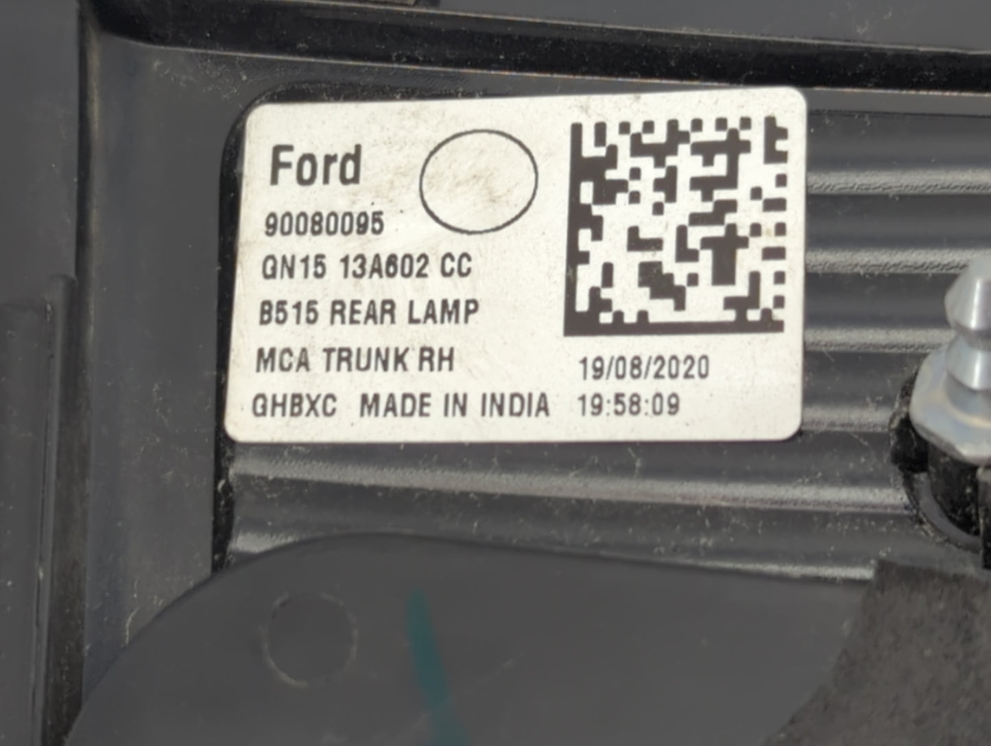 2018-2022 Ford Ecosport Passenger Right Side Deck Lid Mounted Tail Light - Oemusedautoparts1.com