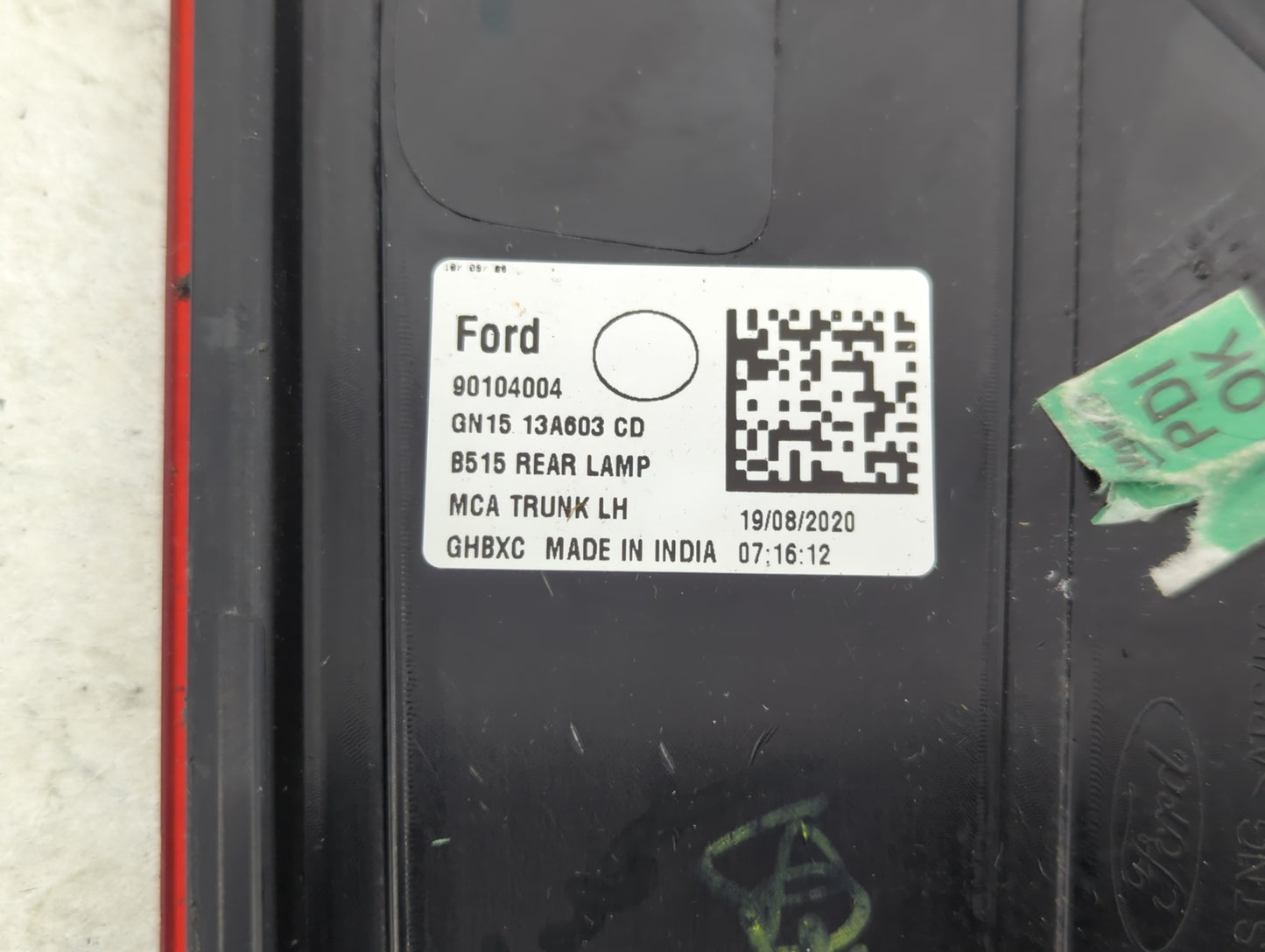 2018 Ford Ecosport Driver Left Side Tail Light Taillight Deck Lid Mounted - Oemusedautoparts1.com