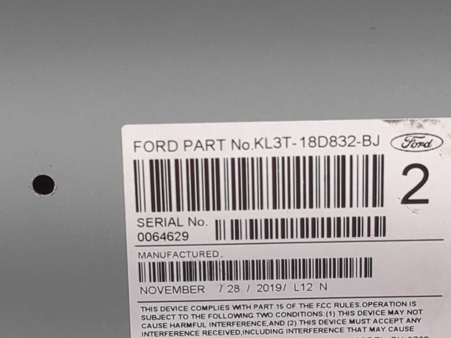 2020 Ford F150 Radio AM FM Cd Player Receiver Replacement P/N:KL3T-18D832-BJ RU-9760P-C Fits Fits 2019 OEM Used Auto Parts -