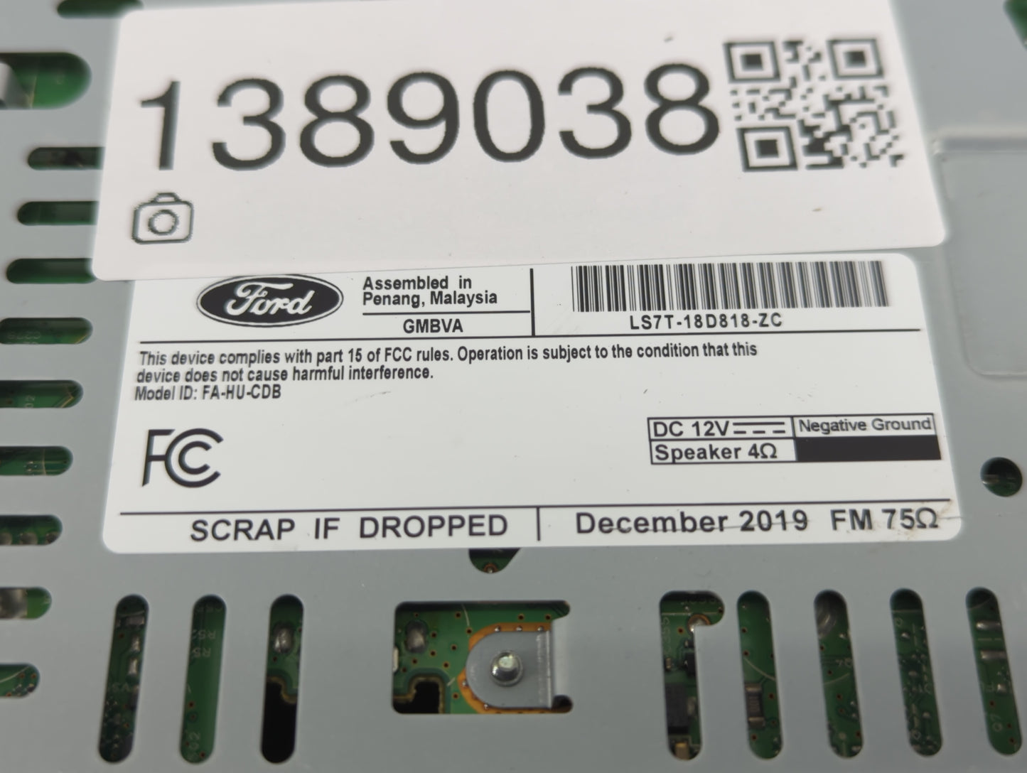 2020 Ford Fusion Radio AM FM Cd Player Receiver Replacement P/N:LS7T-18D818-ZC Fits OEM Used Auto Parts - Oemusedautoparts1.