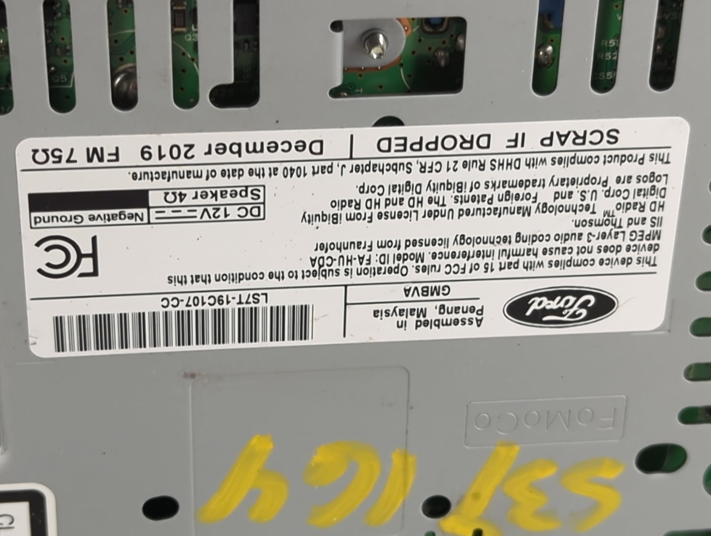 2019-2020 Ford Fusion Radio AM FM Cd Player Receiver Replacement Fits Fits 2019 2020 OEM Used Auto Parts - Oemusedautoparts1