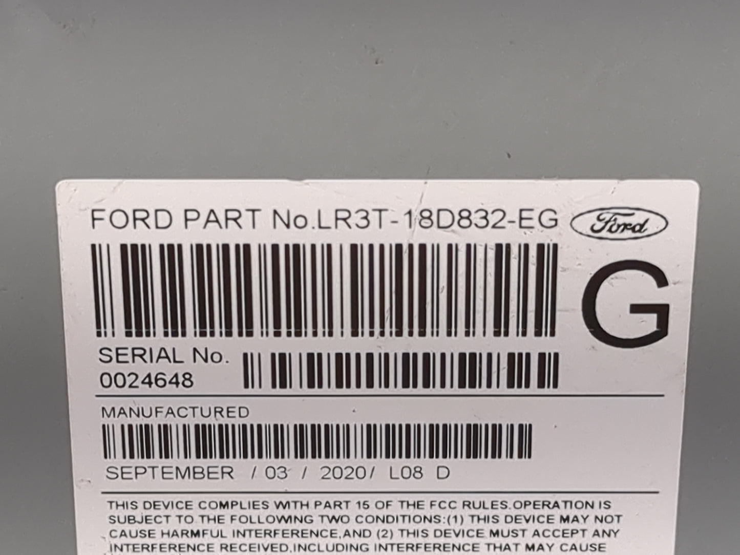 2020 Ford Mustang Radio AM FM Cd Player Receiver Replacement P/N:LR3T-18D832-EG RU-9771S-B Fits OEM Used Auto Parts - Oemuse